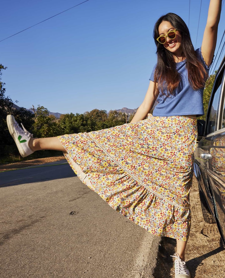 Toad & Co Marigold Tiered Midi Skirt