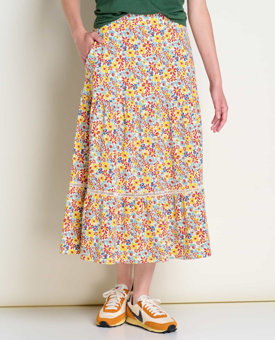 Toad & Co Marigold Tiered Midi Skirt